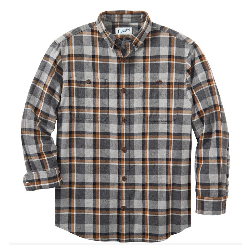 Trading Men’s Gray & Brown Plaid Flannel Shirt